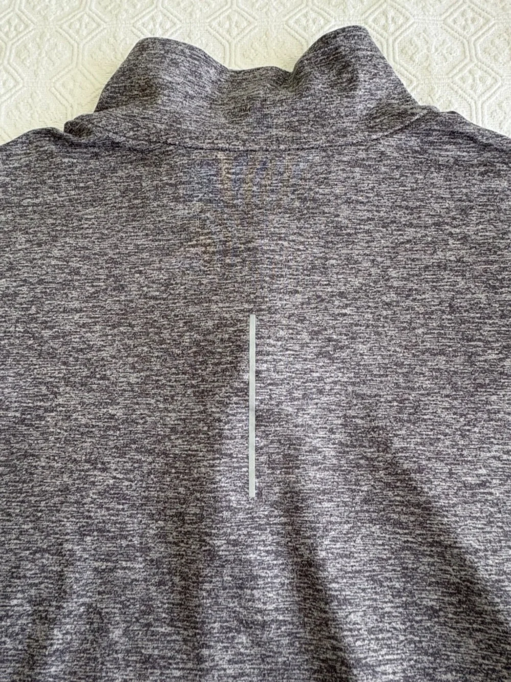 Nike Women's Dri-FIT Quarter-Zip Running Pullover Heather Gray Thumbholes Size L